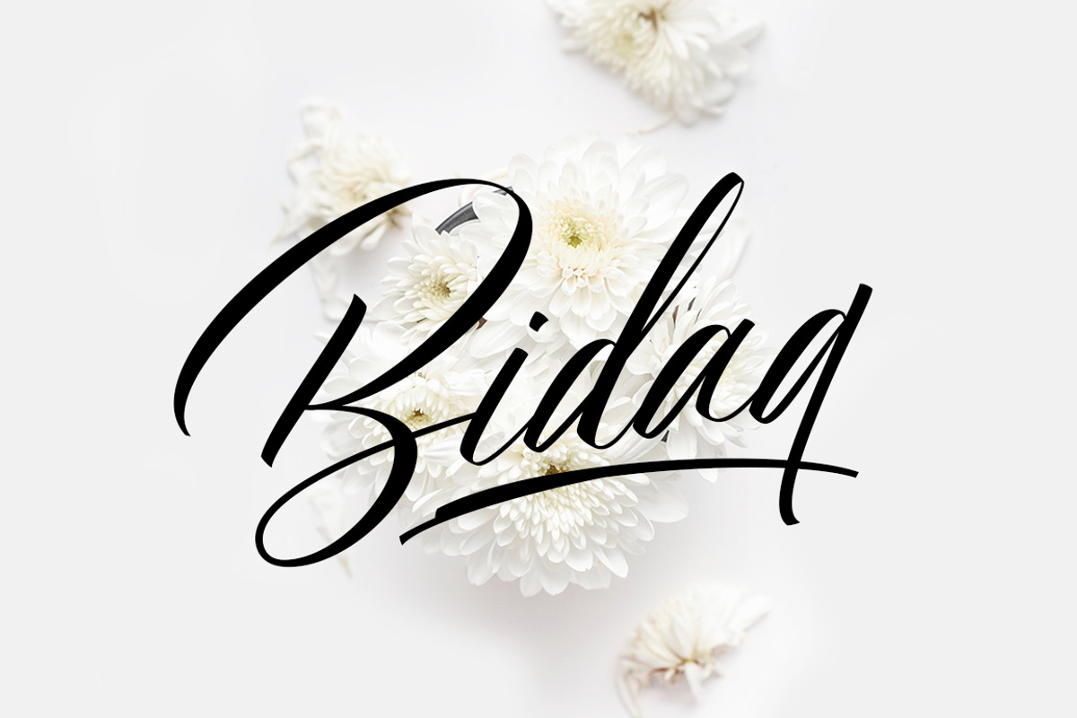 Bidaq, a Script Font by Aantebas (Photo 1 of 9)