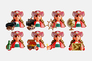 Pirate 3D Icon Set, a Characters & Person 3D Model by Eklip Studio (Thumbnail 3 of 3)