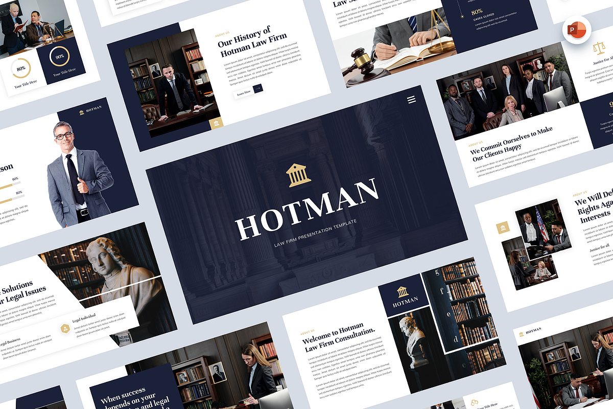 Hotman - Law Firm PowerPoint, a Presentation Template by Biwarastudio (Photo 1 of 5)