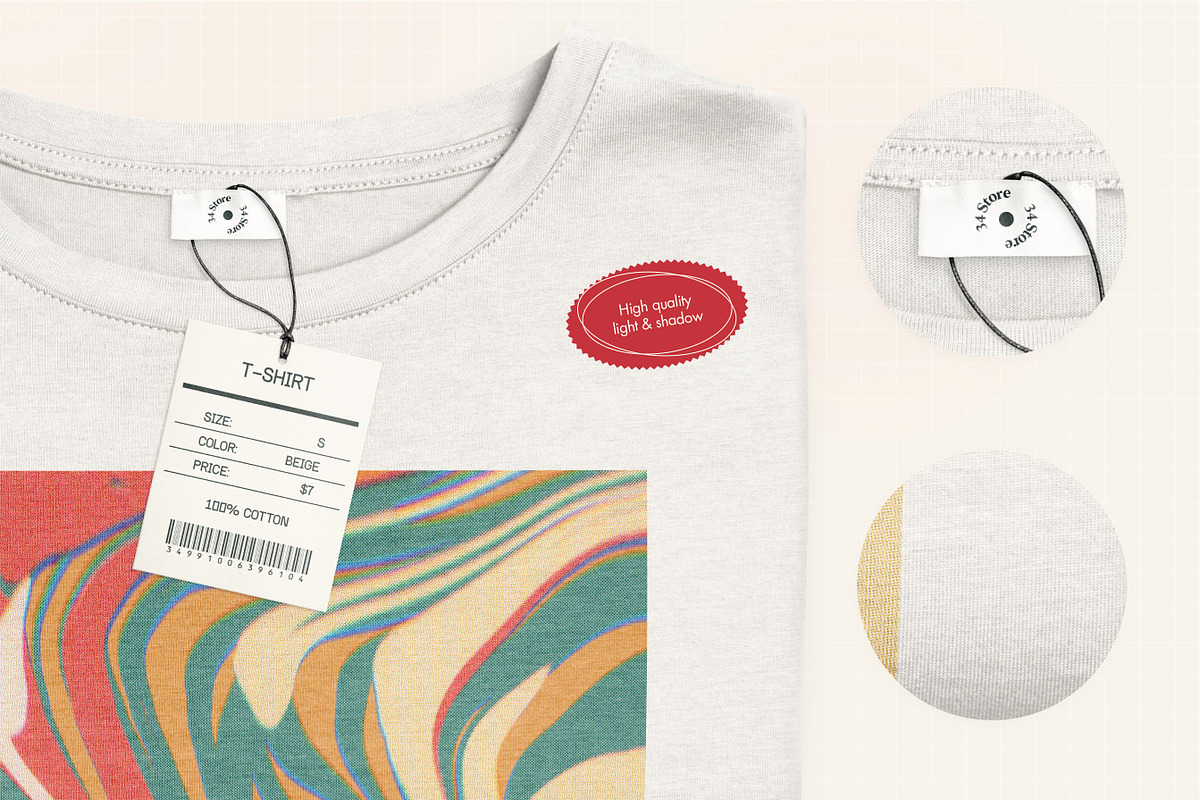 Folded T-Shirt PSD Mockup, a Shirt Mockup by 34store (Photo 3 of 5)