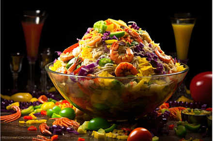 Delicious shrimp, cabbage and mango, a Food & Drink Photo by Ylivdesign