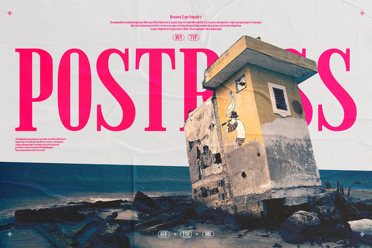 Postress - Condensed Serif, a Serif Font by Bentype Studio (Photo 1 of 7)