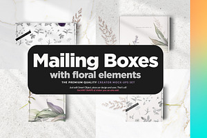 Floral Mailing Boxes 3x Mock-ups