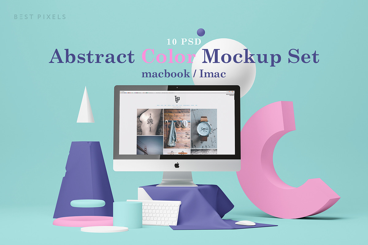 Abstract Color Mockup Set, a Mac Mockup by Best Pixels™ (Photo 1 of 12)