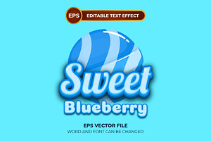 Sweet blueberry lollipop