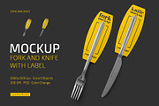 Fork and Knife with Label Mockup, a Product Mockup by Country4k (Thumbnail 1 of 4)