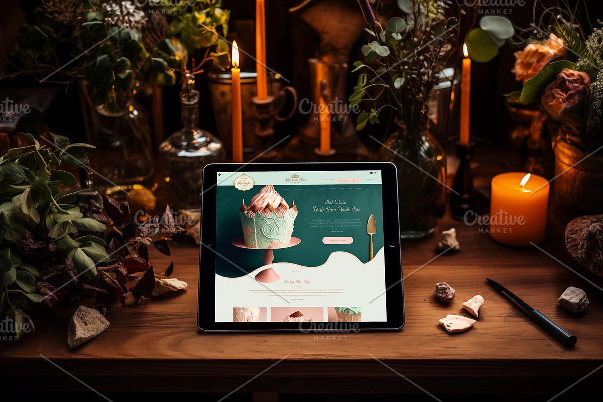 Ipad Pro with Green Plants Mockups, an iPad Mockup by AlineArtStore (Photo 6 of 6)