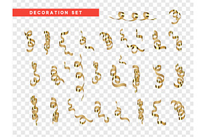 Gold confetti celebration. Ribbon, an Object Graphic by Modern vector