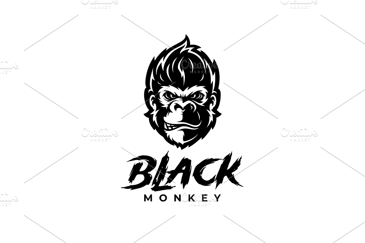 Black Monkey Logo, a Graphic by VectorCrow (Photo 2 of 3)