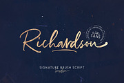 Richardson - Signature Brush, a Script Font by Sarid Ezra (Thumbnail 1 of 15)