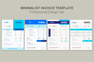 Minimalist Invoice Template Set, a Print Template by Revoltan Studios