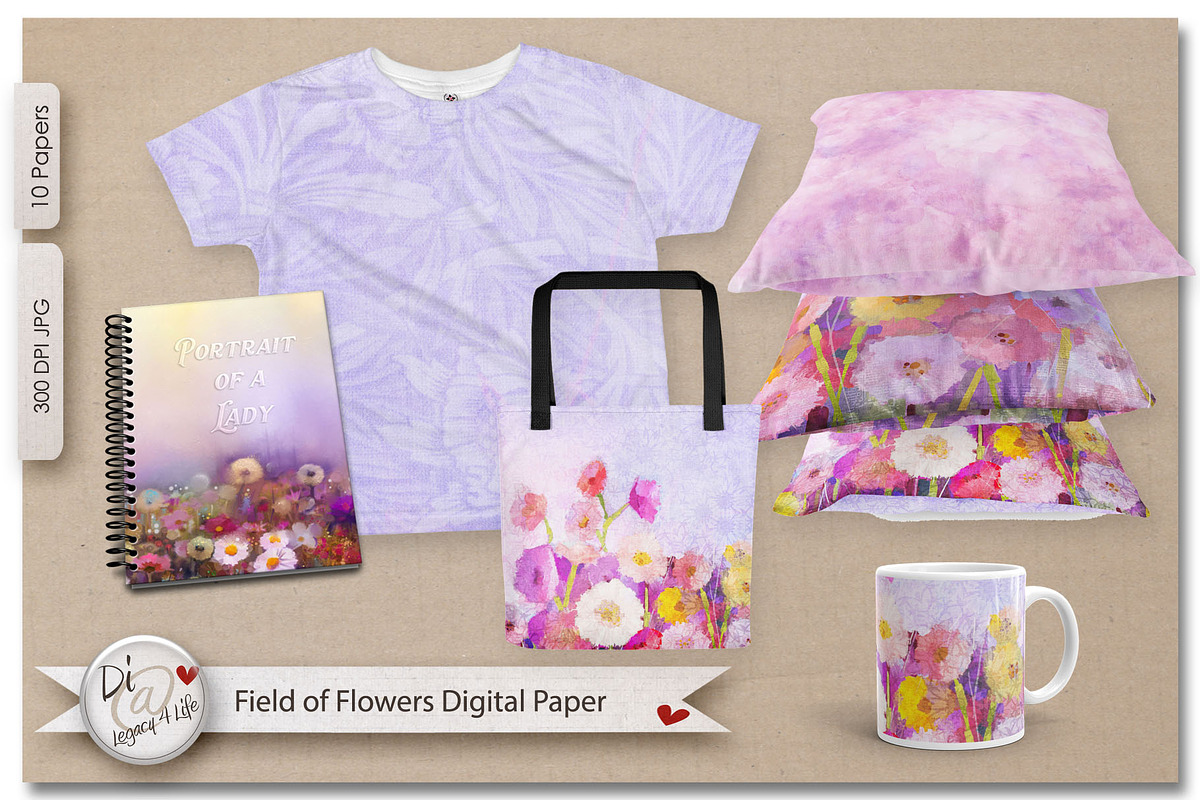 Field of Flowers Digital Paper, a Pattern Graphic by Legacy4Life Designs (Photo 2 of 2)