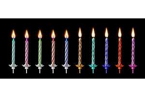 Colorful birthday candle 3d, an Object Illustration by art PVP - market