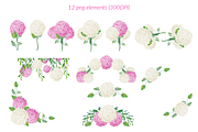 Pink and white hydrangea clipart, an Illustration by Annakristal (Thumbnail 2 of 4)