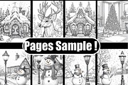 Vintage Christmas Coloring Book, an Animal Illustration by Printable Design Store (Thumbnail 3 of 3)