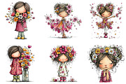 Girl & Flower Spring Clipart, an Illustration by CraftArtStudio (Thumbnail 4 of 6)