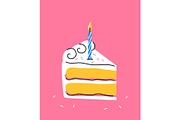 Birthday card; illustration, vector, a Food Illustration by Maryia's Store (Thumbnail 1 of 2)