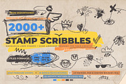 Scribble Stamps Doodle Bundle 2000+, an Object Graphic by DesignToonsy (Thumbnail 1 of 28)