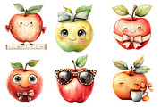 Back to School Funny Apple Clipart, an Illustration by Designworld (Thumbnail 3 of 6)