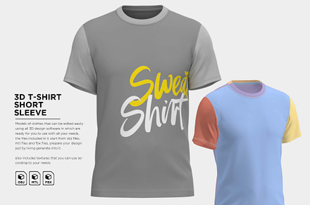 3D Model Men's T-Shirt Short, a Characters & Person 3D Model by The Mockup