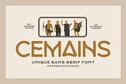 Cemains - Vintage Sans Serif Font, a Sans Serif Font by Imoodev (Thumbnail 1 of 5)