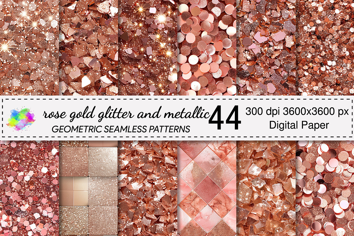 Rose Gold Glitter and Metallic, a Pattern Graphic by Canvas Craft (Photo 1 of 9)