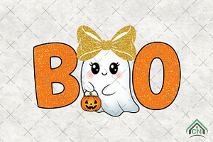 Cute Ghost BOO Halloween PNG, an Illustration by Craft Nest