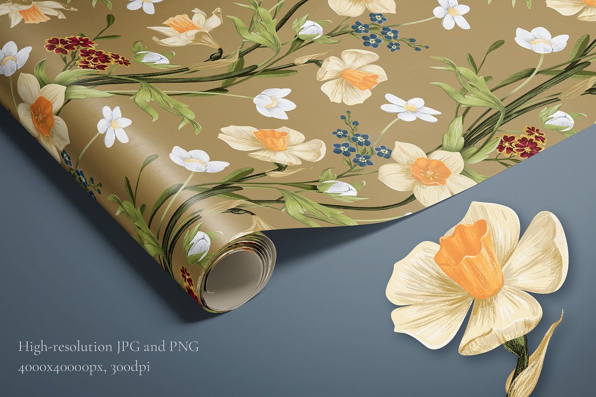 Vintage Garden Pattern Collection, a Pattern Graphic by PenguinArtStudio (Photo 7 of 8)