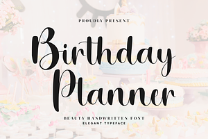 Birthday Planner - Script Font