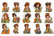Cozy Autumn Selfie Girls Clipart, a Seasonal Illustration by Craft Nest (Thumbnail 6 of 12)