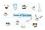 Snowman Faces clip art, a Decorative Illustration by Rasveta (Thumbnail 3 of 3)