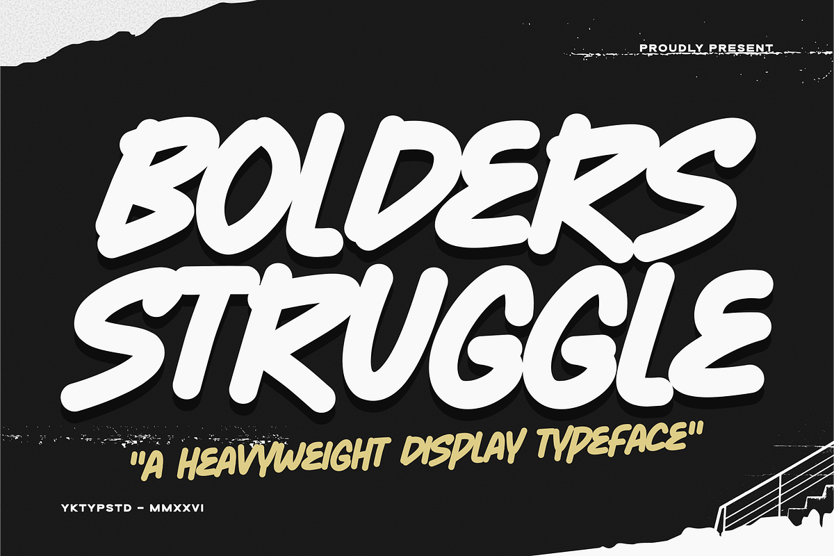Bolders Struggle, a Handwritten Font by Yktypstd (Photo 8 of 8)