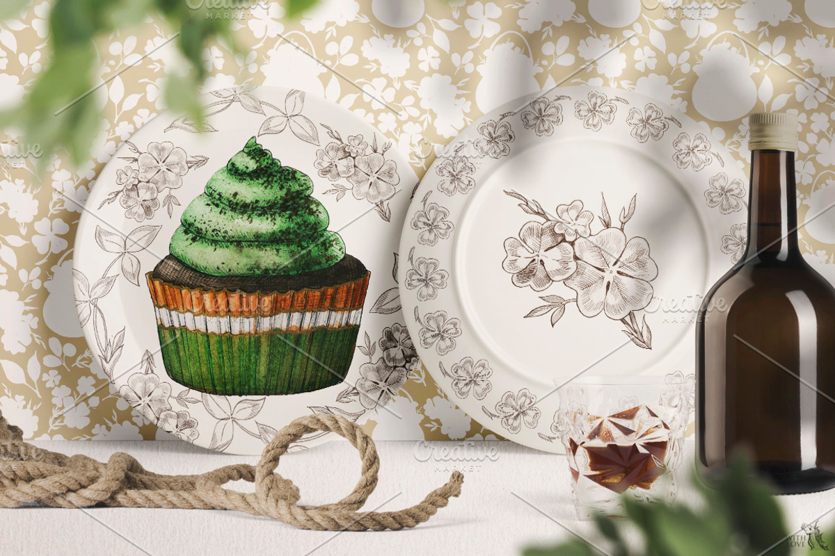 Irish Green Watercolor & Ink Set, a Food Illustration by Fluffy Unicorn (Photo 7 of 10)