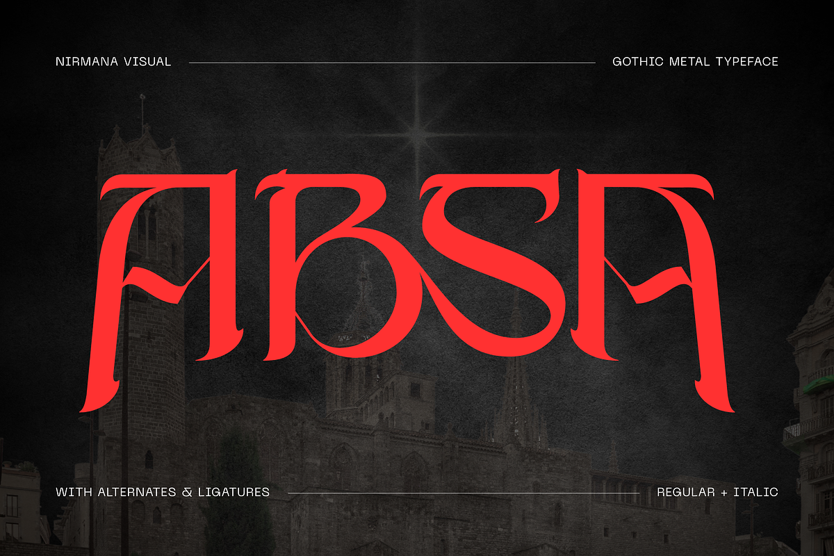 Absa Blackletter - Logo Font, a Blackletter Font by Nirmana Visual (Photo 1 of 10)