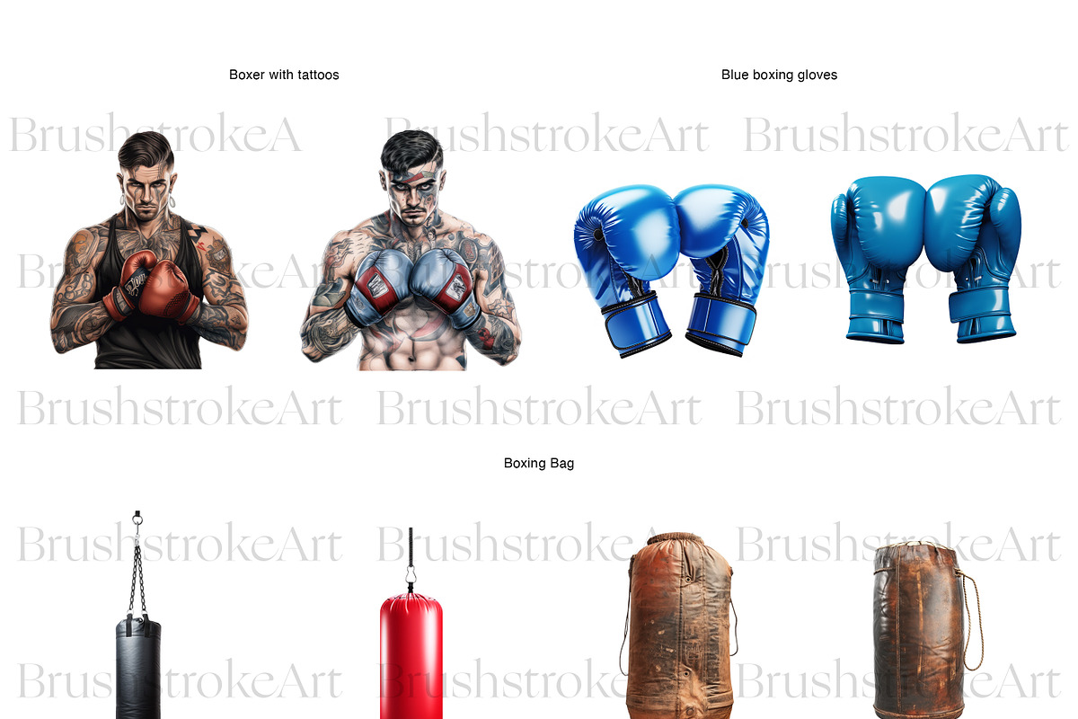 Boxing Clipart, Black Boxer, Fitness, a Person Illustration by BrushstrokeArtGB (Photo 4 of 9)