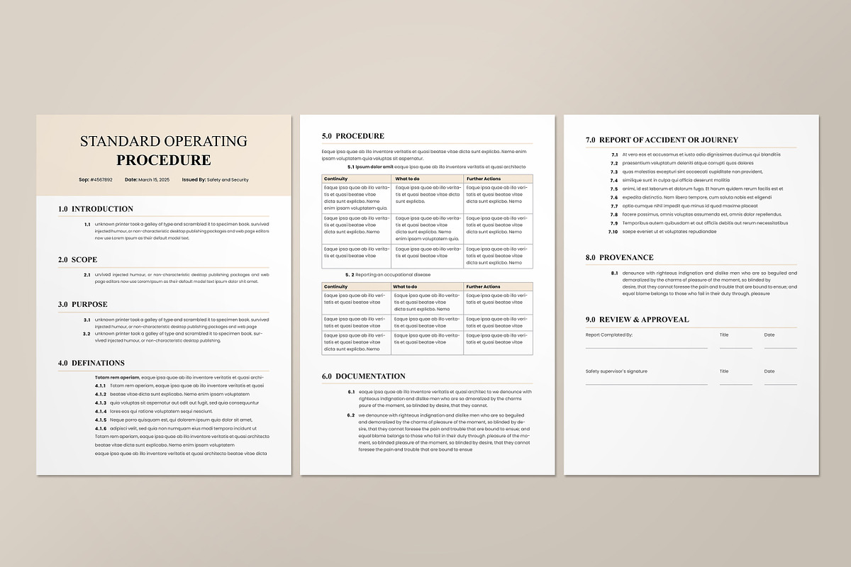 Operating Procedure, A4 & US Letter