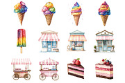 Colorful Ice Cream Shop Clipart, an Illustration by Design Market (Thumbnail 3 of 3)