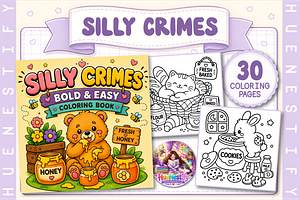 Silly Crimes Coloring Book, a Decorative Illustration by HueNestify