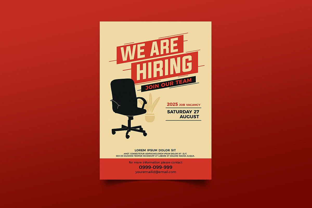 We Are Hiring, a Print Template by DesignWorkz