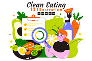 10 Clean Eating Illustration, a Food Illustration by denayunebgt (Thumbnail 1 of 4)