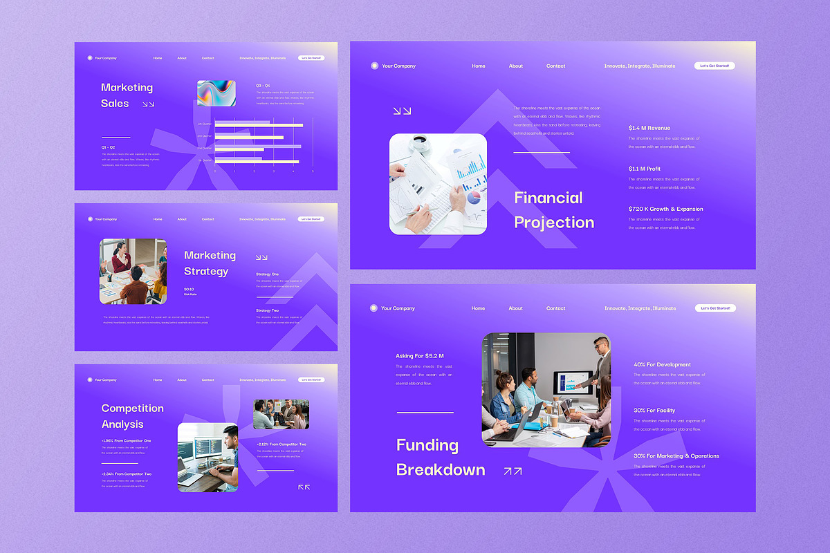 Purple Startup Company Google Slide, a Presentation Template by Aiyari Graphic (Photo 5 of 5)