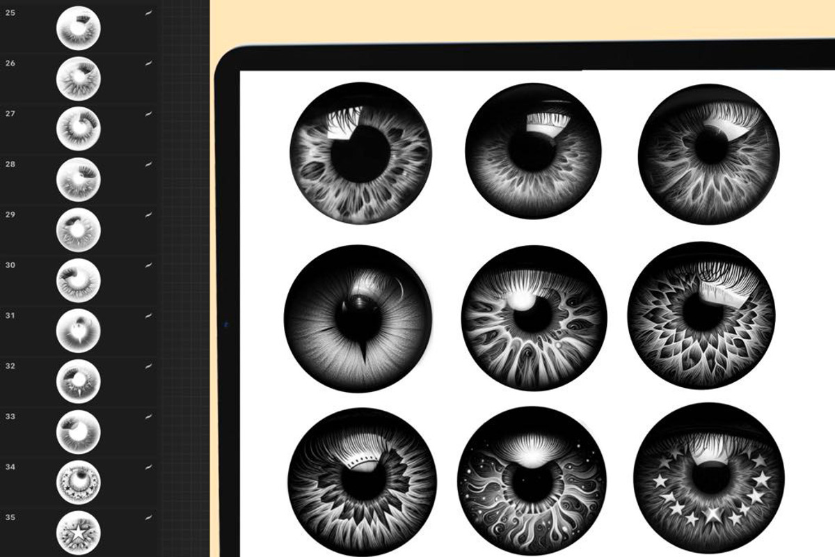 100 Procreate Eyes Stamp Brushes, a Brush Add-On by DrawingStoryShop (Photo 3 of 4)