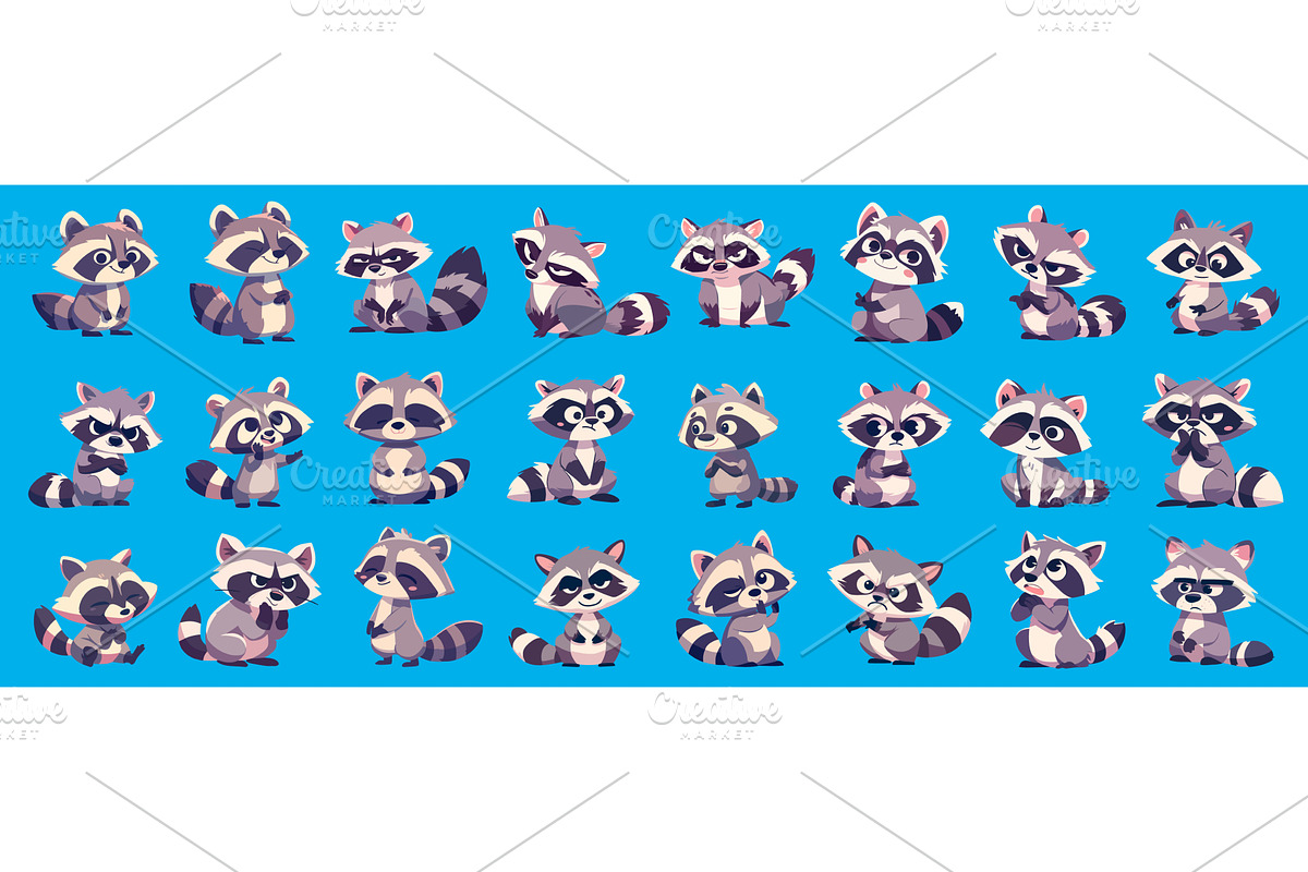 Raccoon character. Cartoon cute, an Animal Illustration by Stock-Smart-Start