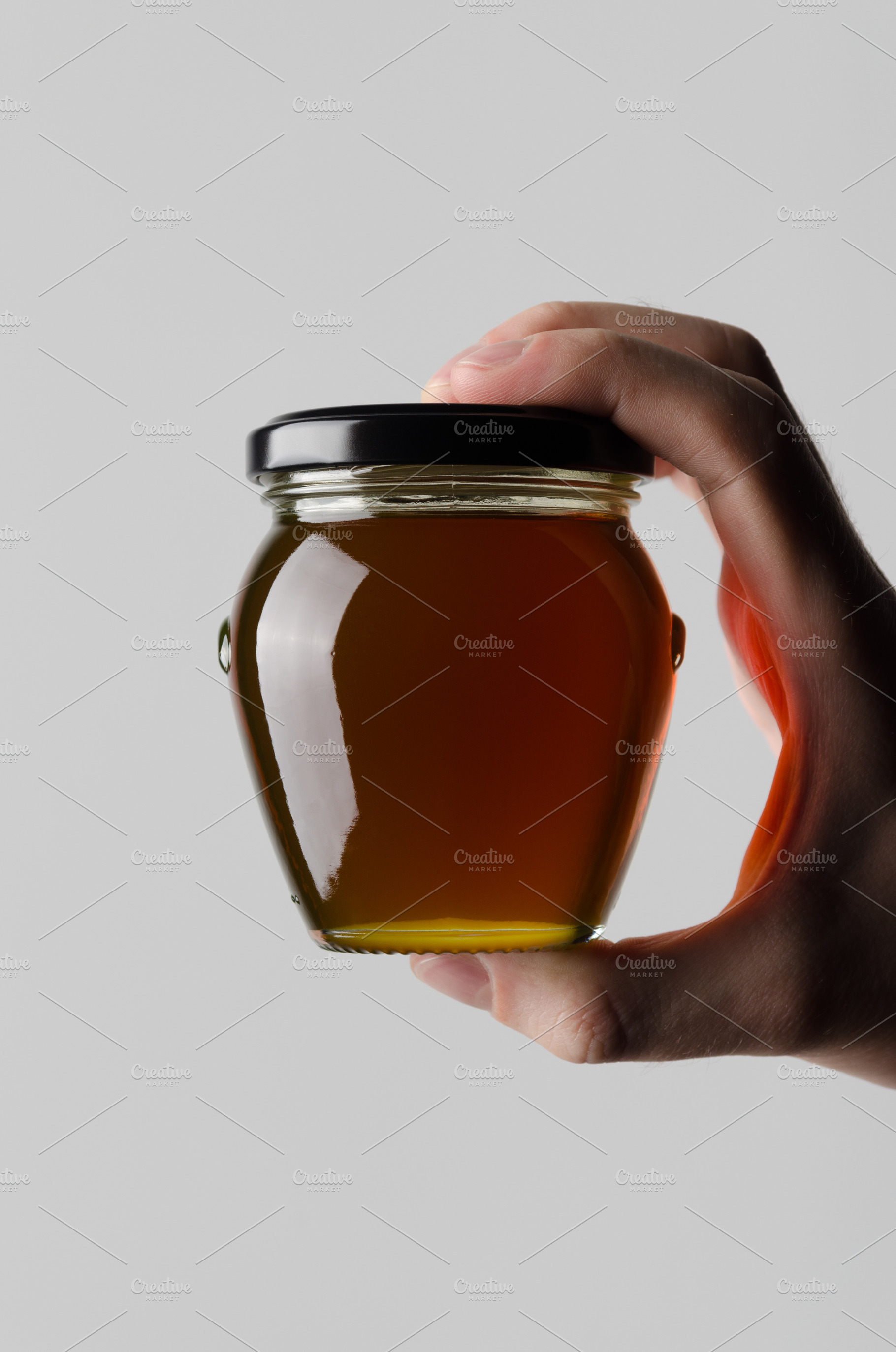 Honey jar mockup JPEG, a Food & Drink Photo by Shablon