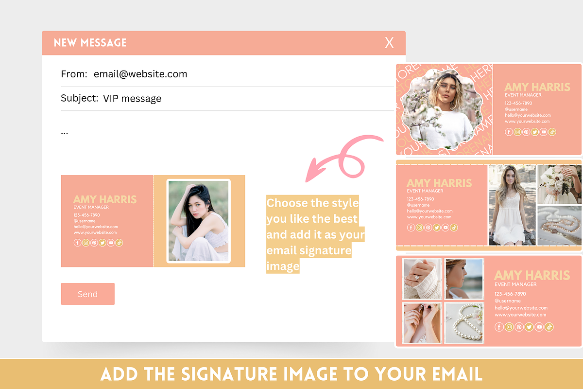 Canva Email Signature Bundle, an Email Template by SunshineStudioBoutique (Photo 4 of 9)