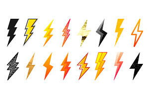 Lightning bolt icons collection, an Object Illustration by 32pixels