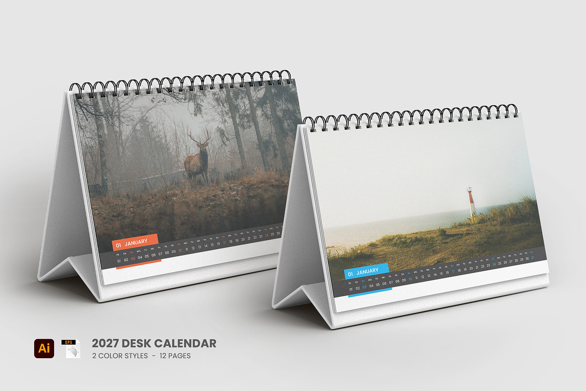 2027 Desk calendar, a Stationery Template by Tanmoy Topu (Photo 1 of 2)