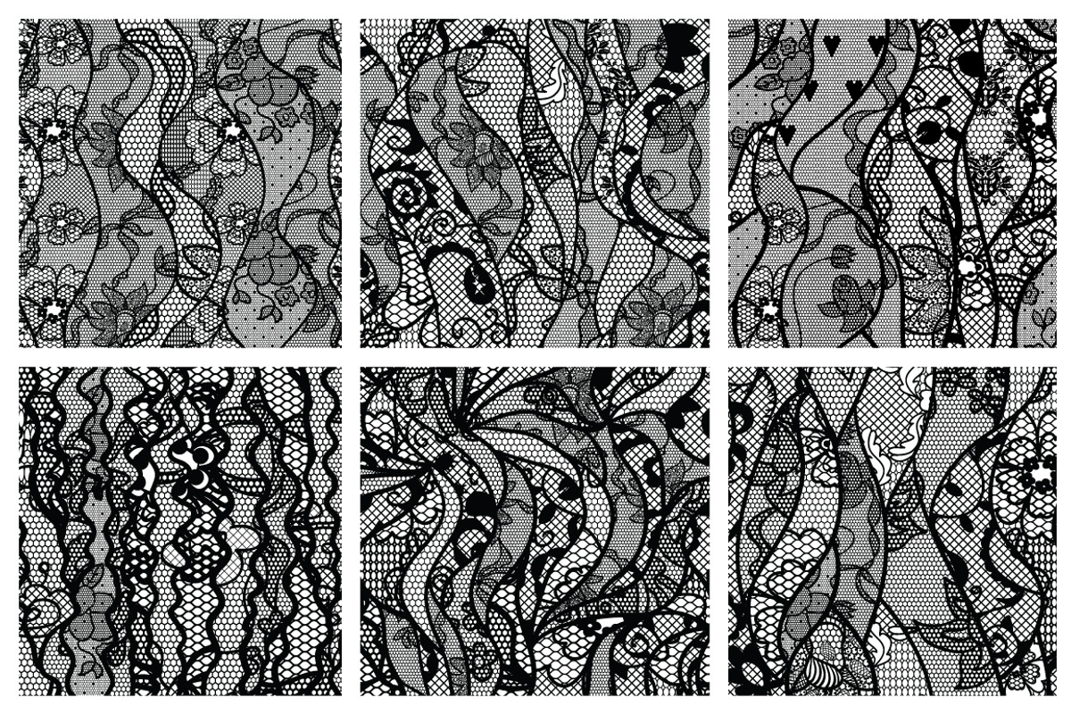 Lacy vector seamless patterns, a Pattern Graphic by tamara.comotomka (Photo 1 of 6)
