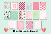 Strawberry Theme Digital Paper JPG, a Pattern Graphic by Pixels N Bows (Thumbnail 2 of 3)