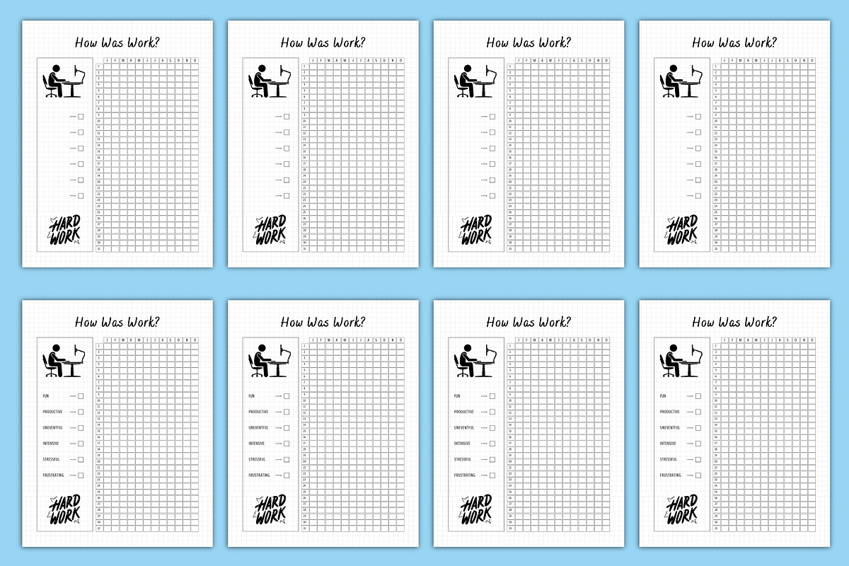 How Was Work Tracker Canva Interior, a Stationery Template by Designmela01 (Photo 3 of 3)